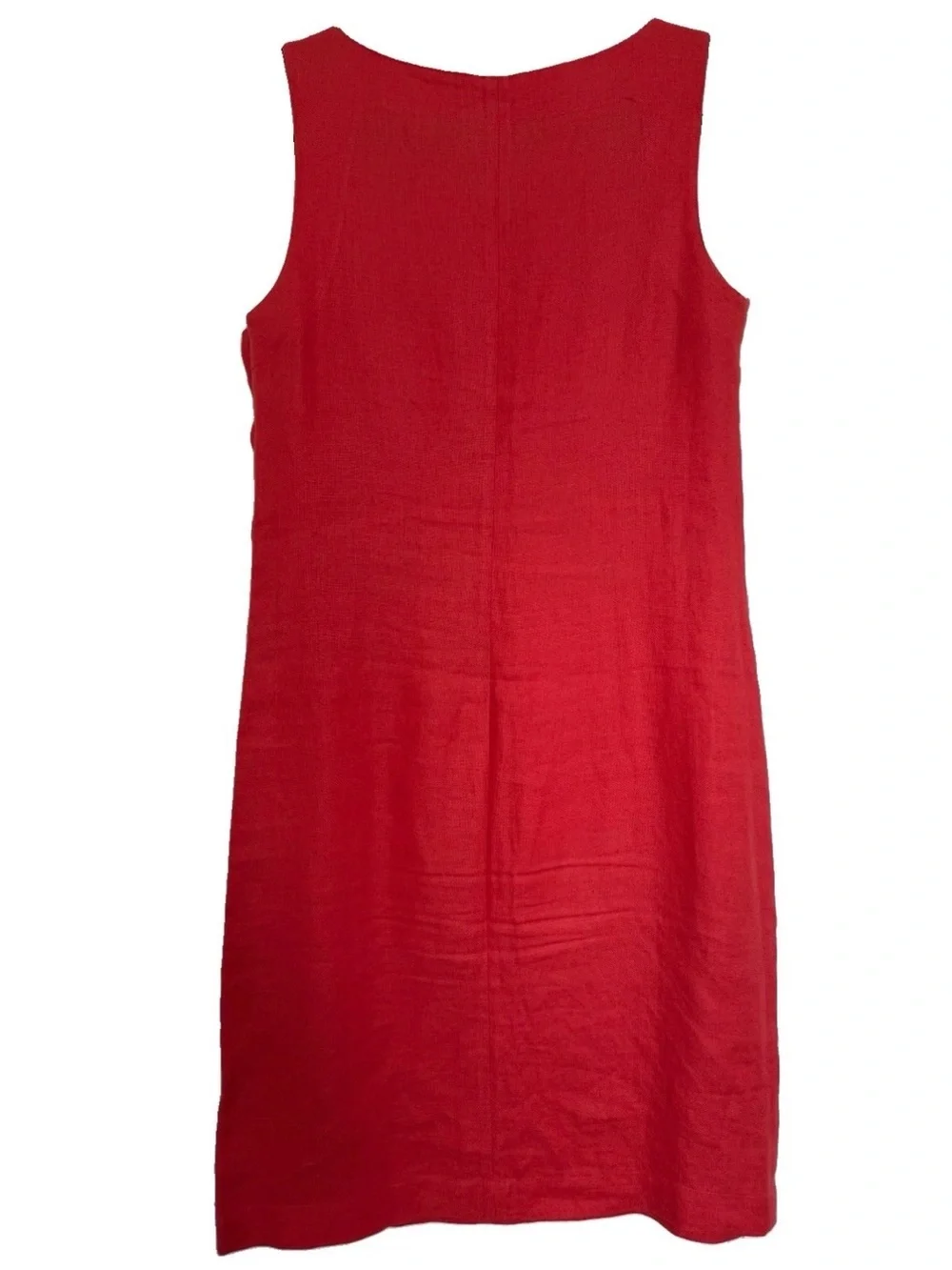 Loro Piana Coral Red Linen Dress With Side Button Detailing EU 44 - Picture 6 of 10